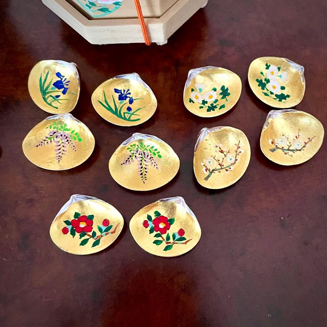 丸屋 大木平蔵 錦花鳥桐貝桶 雛道具 有職画家 林美木子 画 貝合わせ 希少
