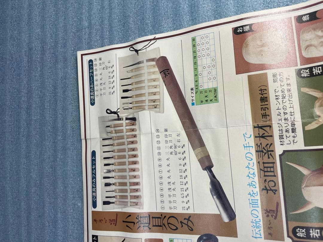 彫刻刀セット 伝統的な面デザイン　道