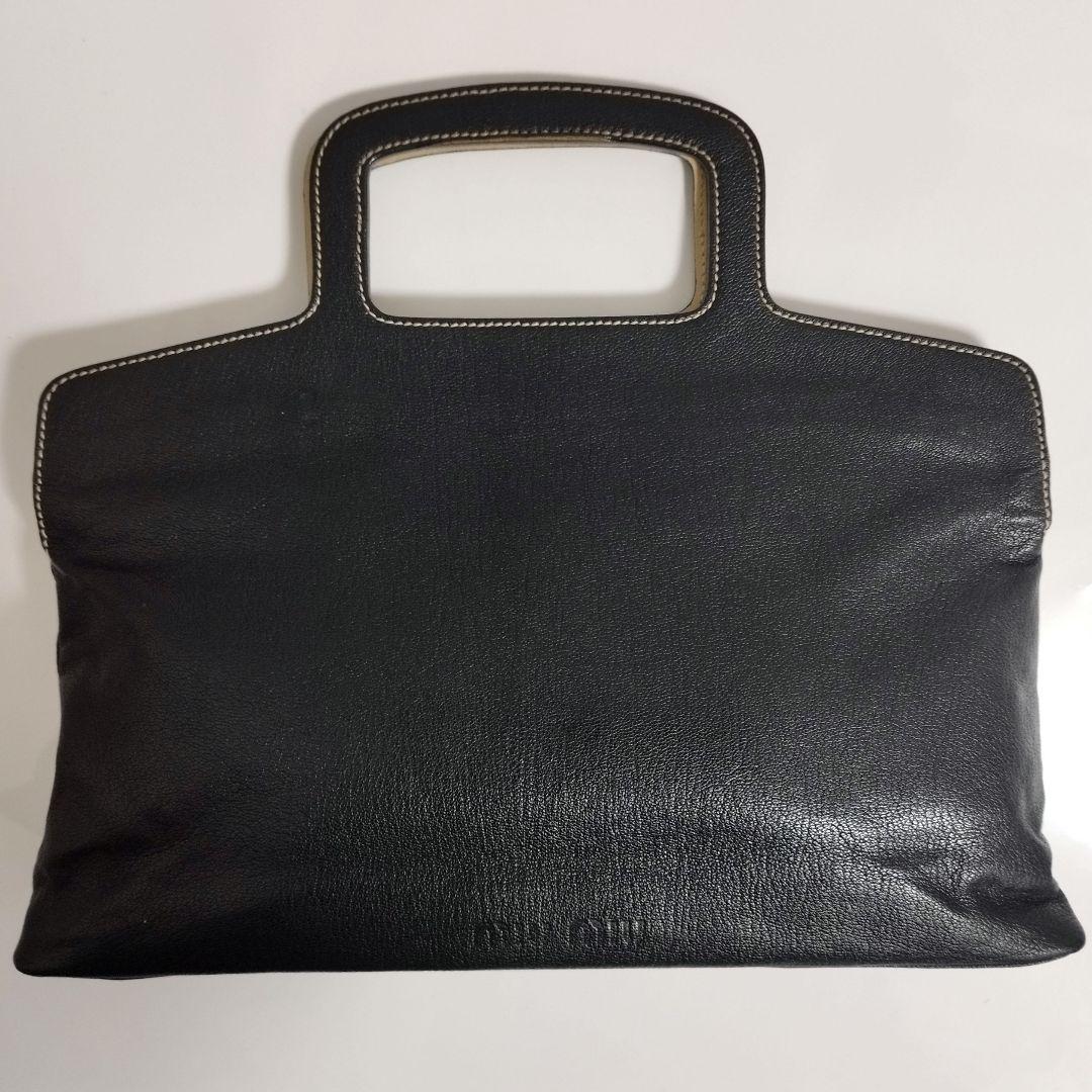 美品☆　MIUMIU　アーカイブ　リバーシブル　ハンドバッグ　正面ロゴ型押し