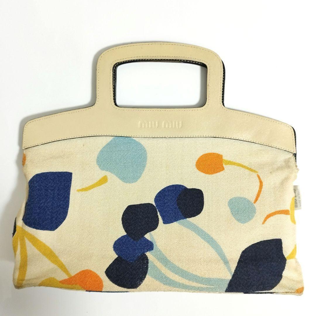 美品☆　MIUMIU　アーカイブ　リバーシブル　ハンドバッグ　正面ロゴ型押し