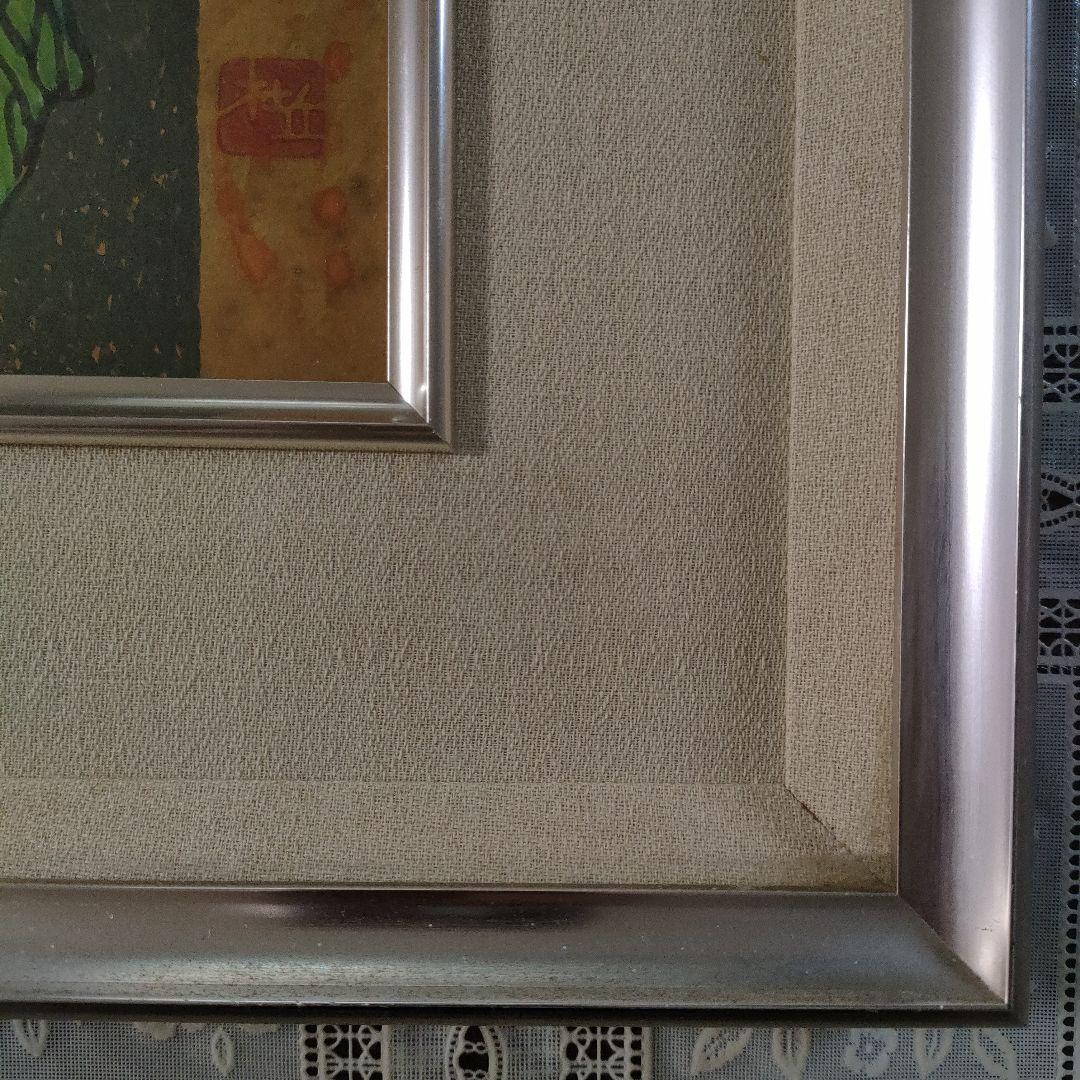 梅本杜丘(日本美術院院友)　肉筆日本画『ほほずき』共シール　直筆サイン＆落款入り