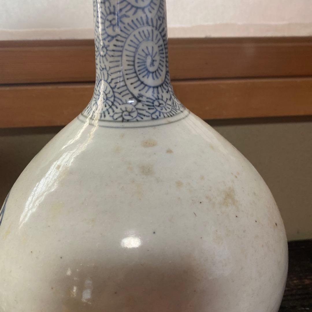 専用　切米焼　染付たこ唐草鳥文大徳利