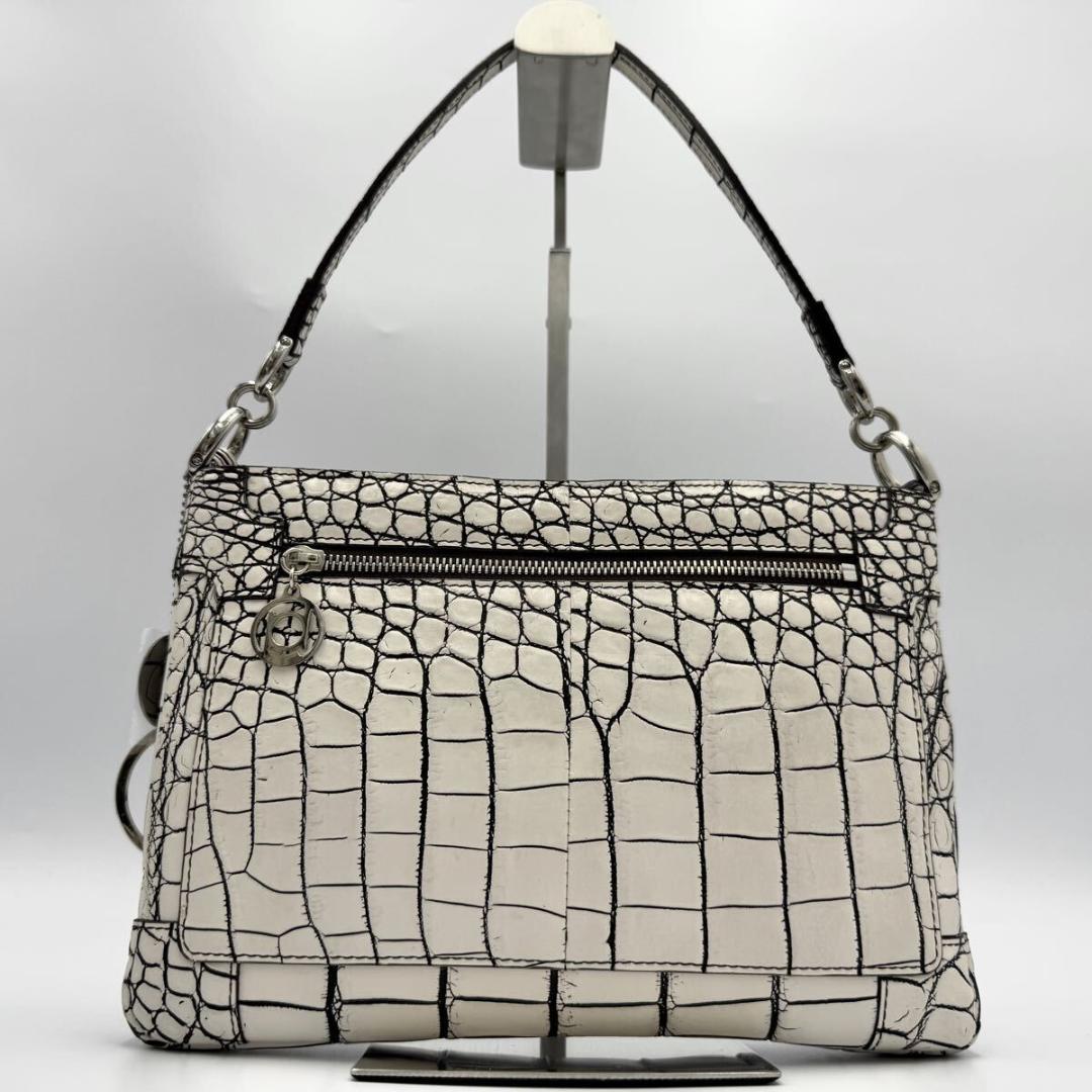 美品 ボーグラン クロコダイル 目地染め ハンドバッグ ショルダー JRA認定