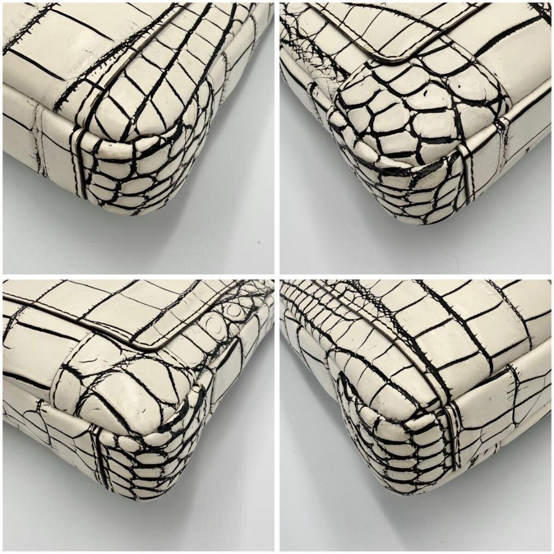 美品 ボーグラン クロコダイル 目地染め ハンドバッグ ショルダー JRA認定