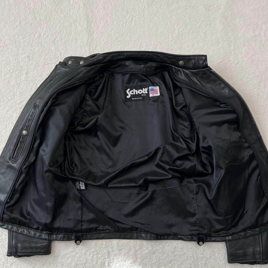 【新型 美品】ショット シングルライダース 141 レザー 36