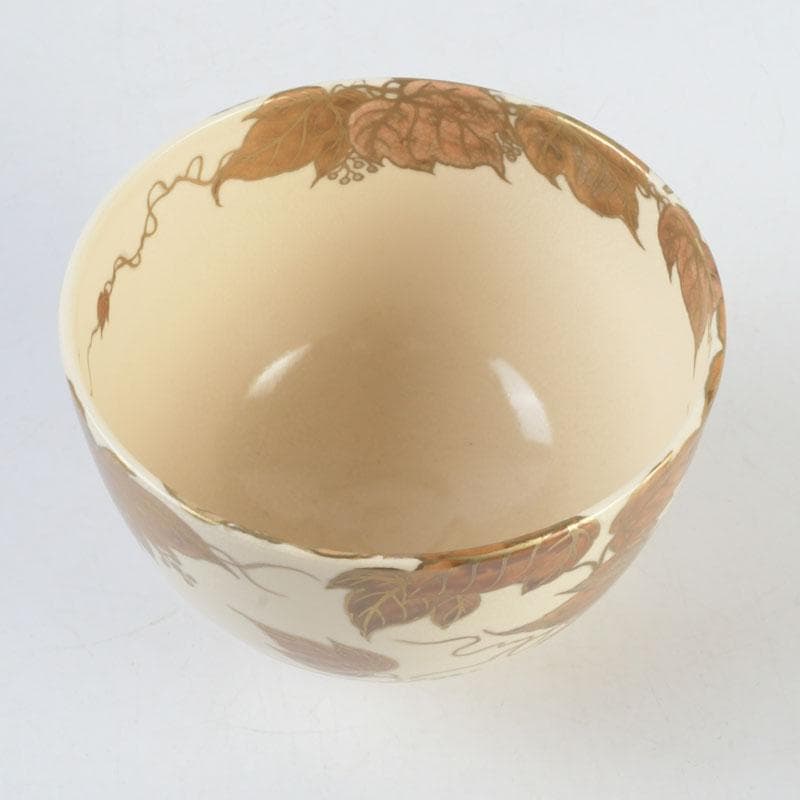 茶道具　京焼　清閑寺窯　杉田祥平造　色絵　蔦図　茶碗　共箱　V　9655