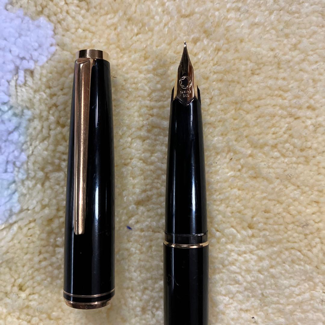 Montblanc 万年筆 黒 金ペン先 ホワイトスター