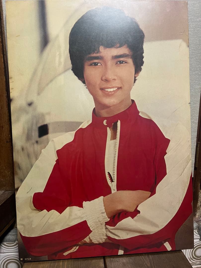 幻の名品歌謡界の幕開け新御三家若き日の郷ひろみ大型木製写真パネルピニールカバー付