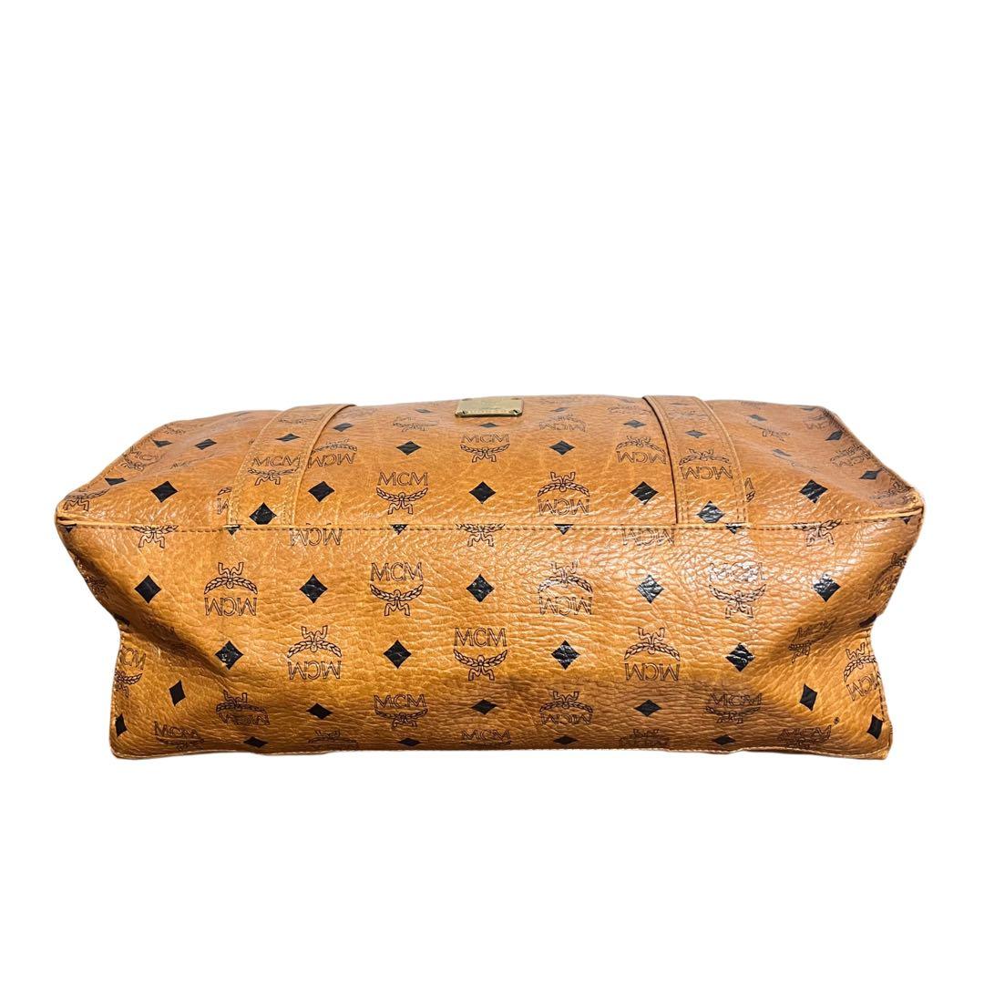 MCM トートバッグ　ヴィセトス柄　レザー　肩がけ　茶　ブラウン