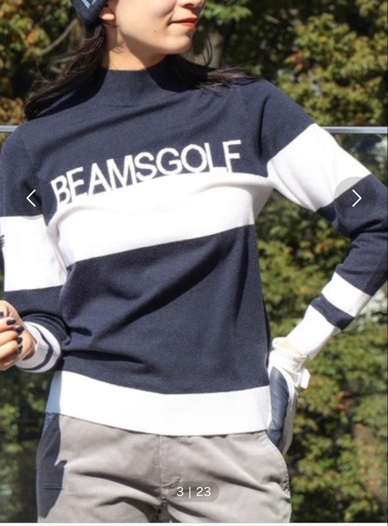 【一度のみ使用・極美品】BEAMS GOLF ニット　モックネック　Lサイズ