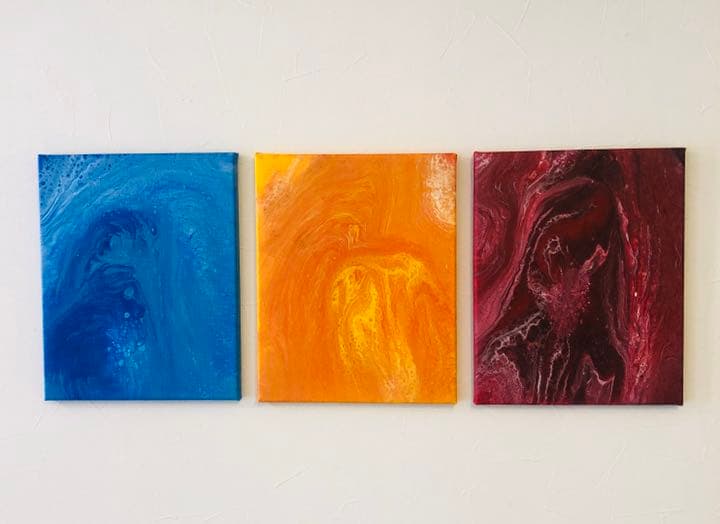 アートパネル　抽象画　フルイドアート　ポーリングアート