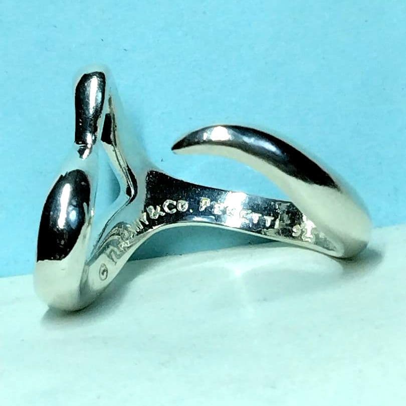 ティファニーオープンハートリング　16号　新品仕上げ　無傷未使用に近い