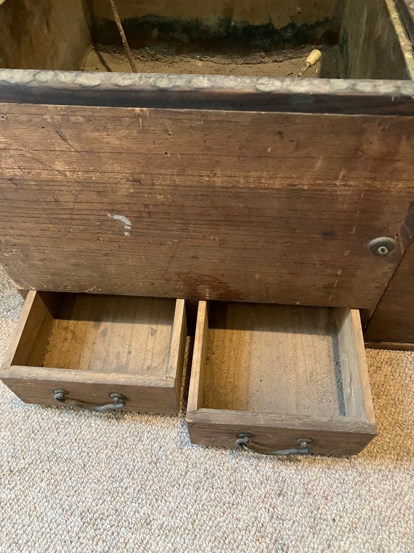 古道具・木製火鉢・引き出し付き