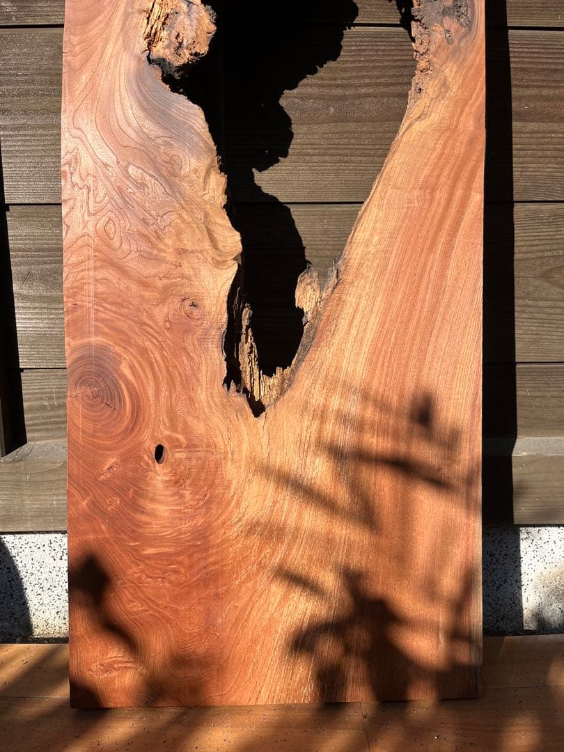 ★国産欅の一枚板※加工済　レジン/テーブル/無垢材/天板/DIY/穴あき