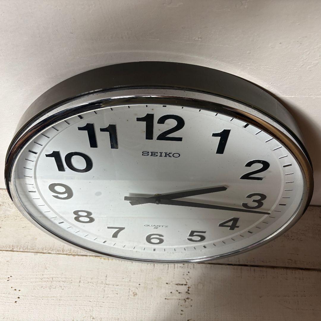 SEIKO 掛時計 クォーツ 学校時計 QE301N 大型直径50cm 動作確認