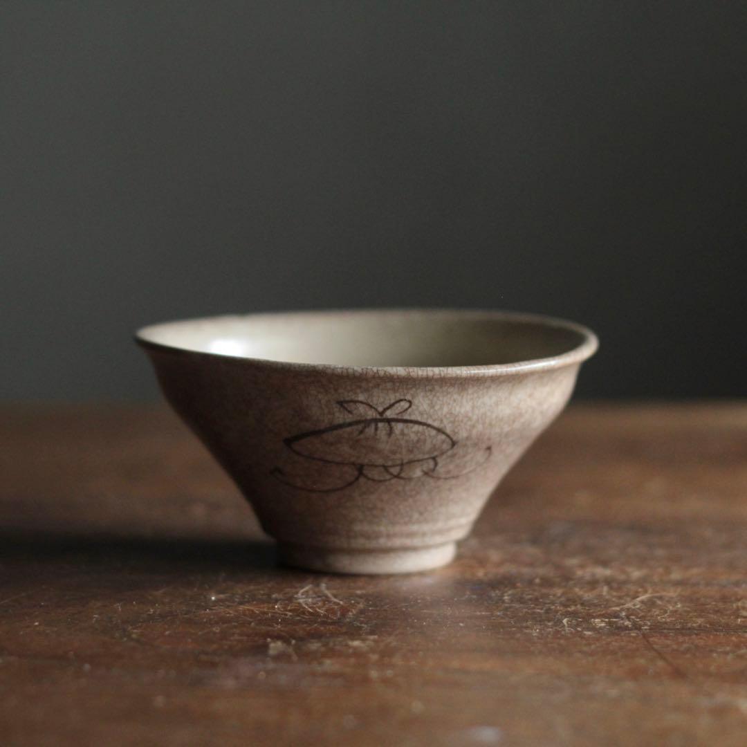 絵瀬戸 大盃 小碗 No.1 再興織部 古道具 アンティーク 古美術