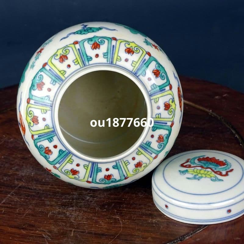 青花斗彩孔雀紋天子壺 景徳鎮 陶磁器 装飾品 現代工芸品 美術品 置物