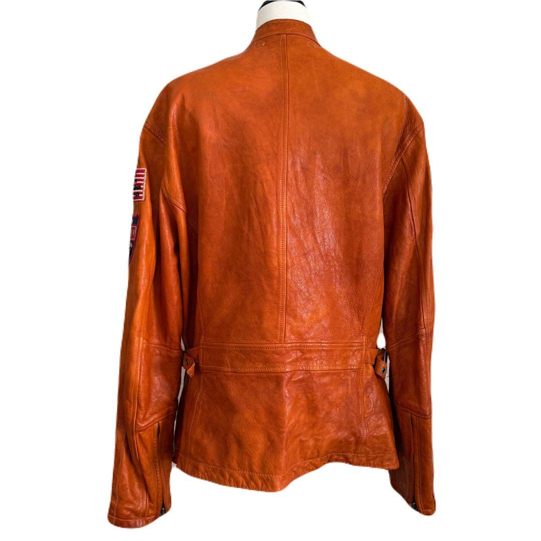 AVIREX アヴィレックス ゴートスキン パッチ シングルライダースジャケット