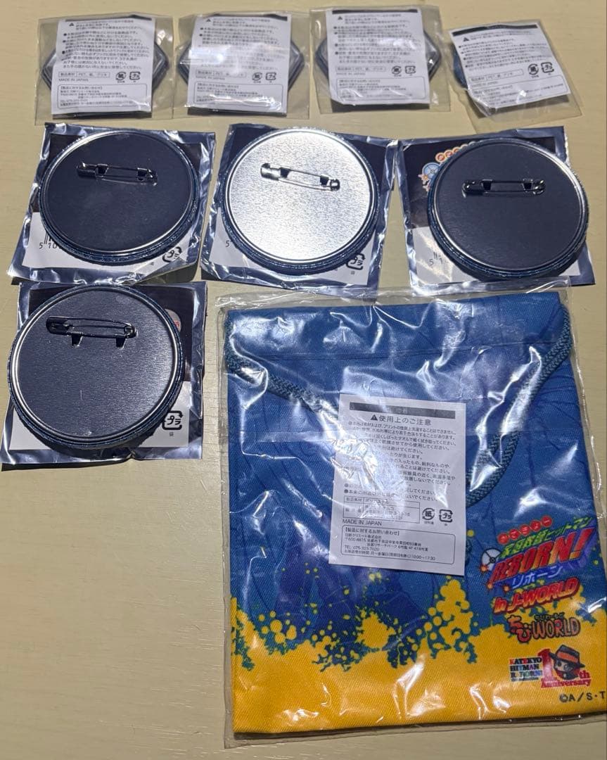 家庭教師ヒットマンREBORN　スクアーロ　缶バッジ　巾着