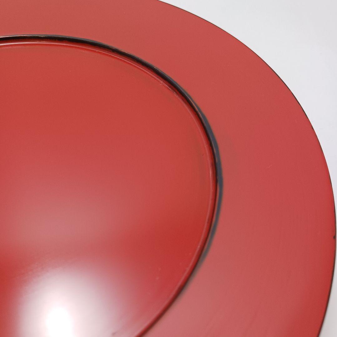 専用Y2718-11 三代 村瀬治兵衛 朱漆 高杯盆 菓子皿 直径18㎝　Z