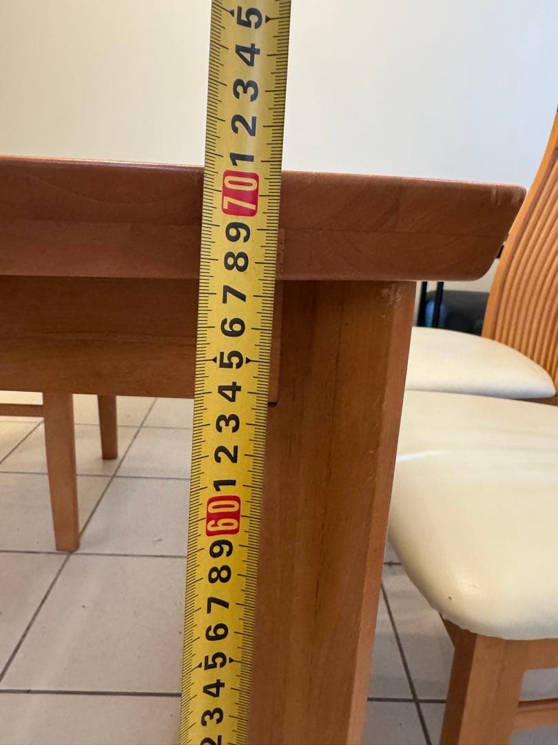 木製長方形ダイニングテーブル 4人掛け