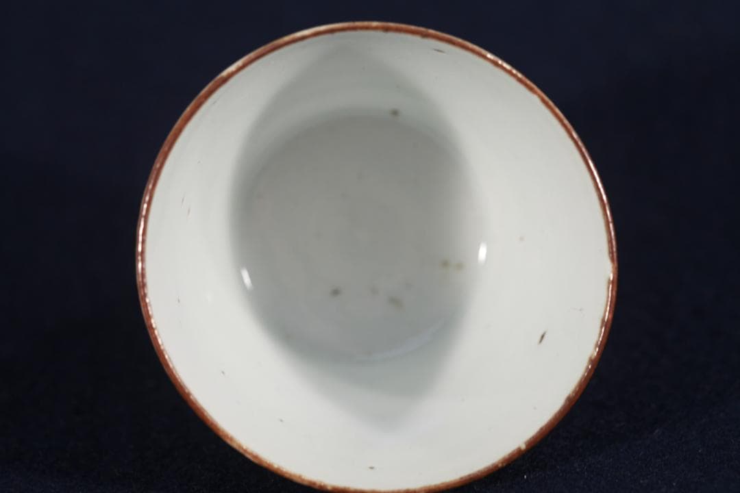 172　古伊万里染付松松葉吹雪図蕎麦猪口　江戸前期　無傷美品