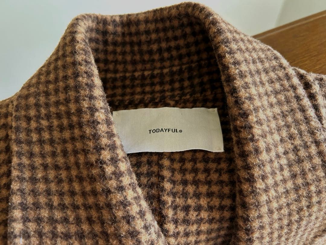 TODAYFUL オーバーチェックコート〔サイズ36〕