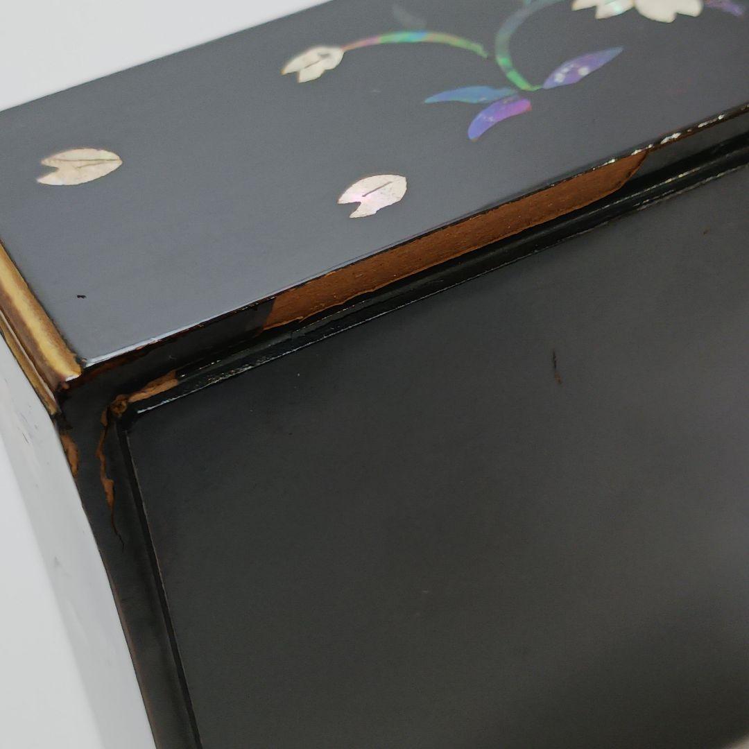 Y2447-6 長崎螺鈿 青貝蒔絵 三段重箱 共箱　う