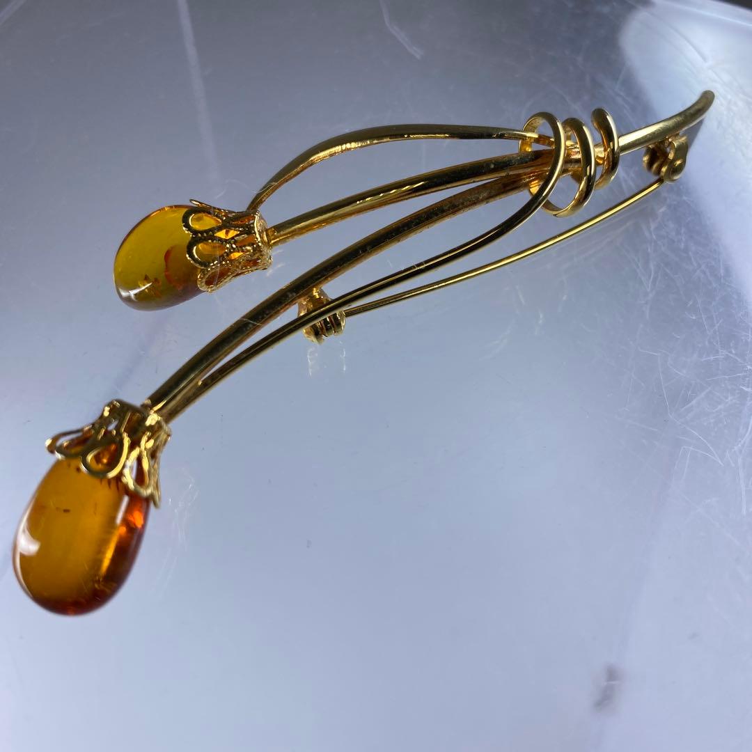 本蝋琥珀　特大ブローチ等　3点　41g 東な7-0315☆2F