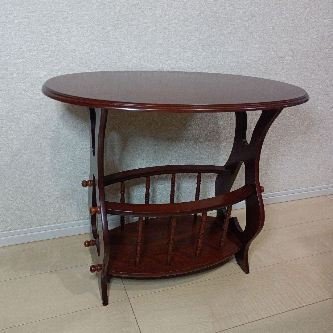 英国ビンテージ　レトロ楕円形サイドテーブル　アンティーク