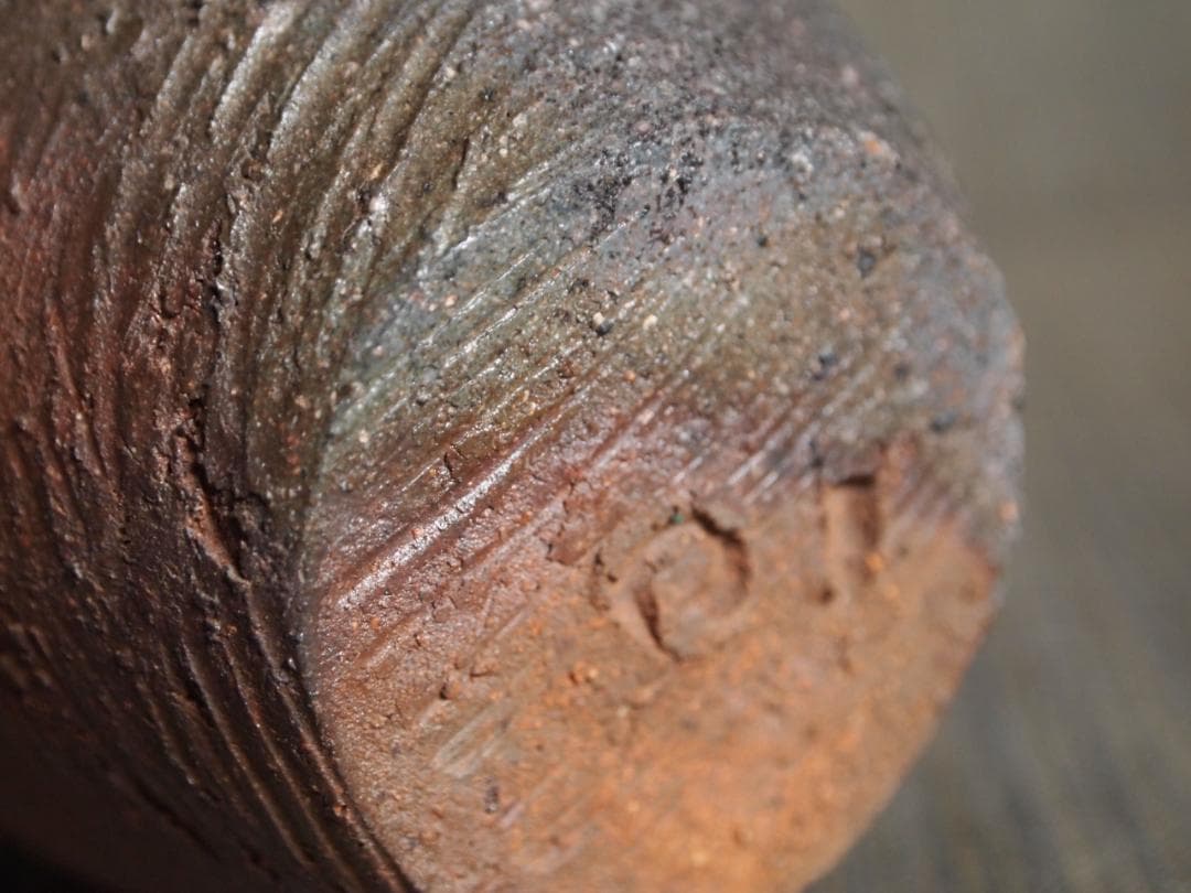 希少作★前嶋　五一郎【義弟：原田拾六】★備前≪窯変≫徳利★共箱