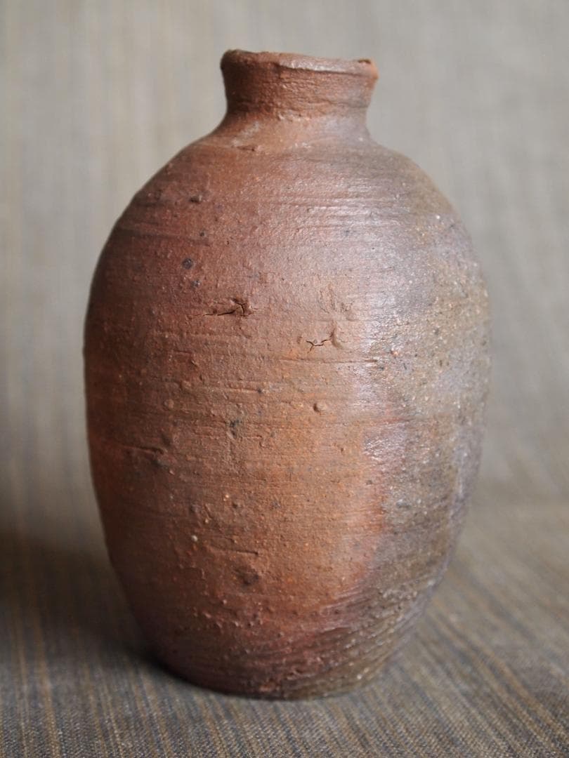 希少作★前嶋　五一郎【義弟：原田拾六】★備前≪窯変≫徳利★共箱