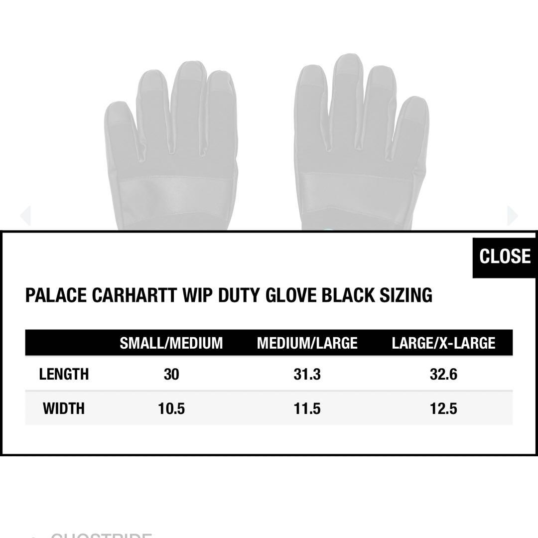 小物 PALACE CARHARTT WIP DUTY GLOVE BLACK