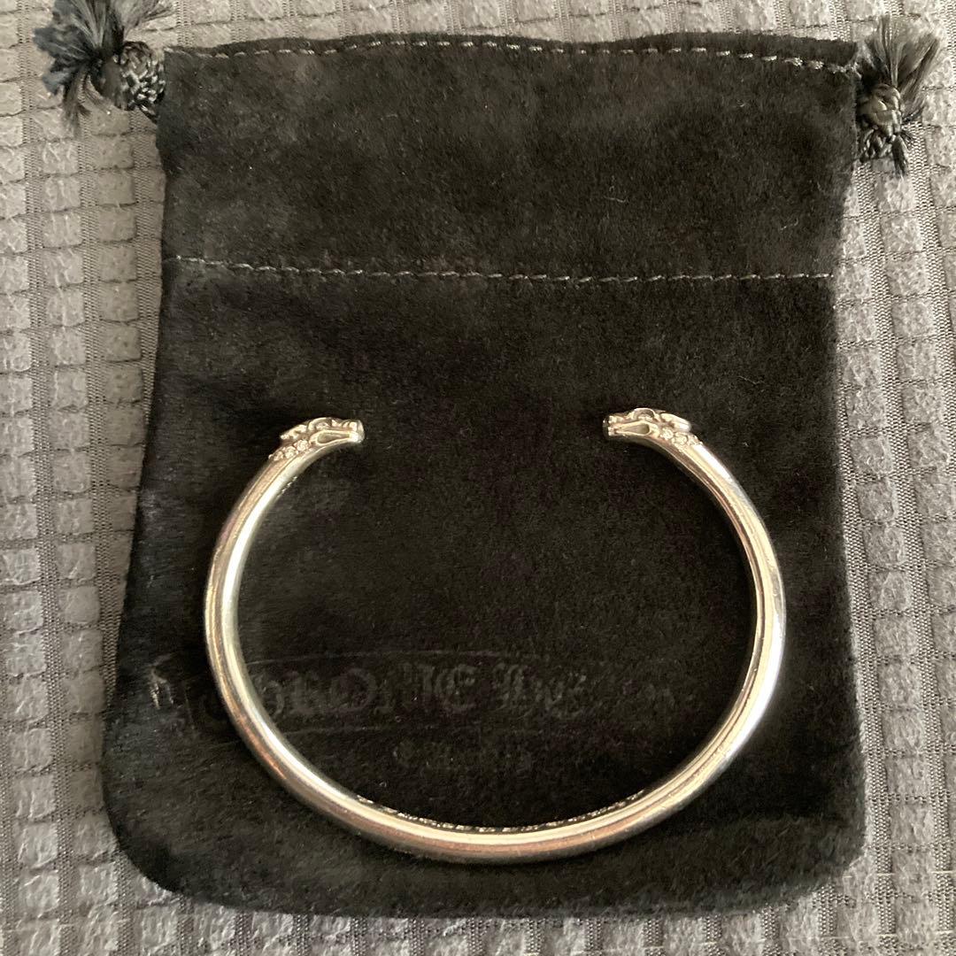 クロムハーツダブルドッグ パヴェダイヤモンドバングルシルバー925