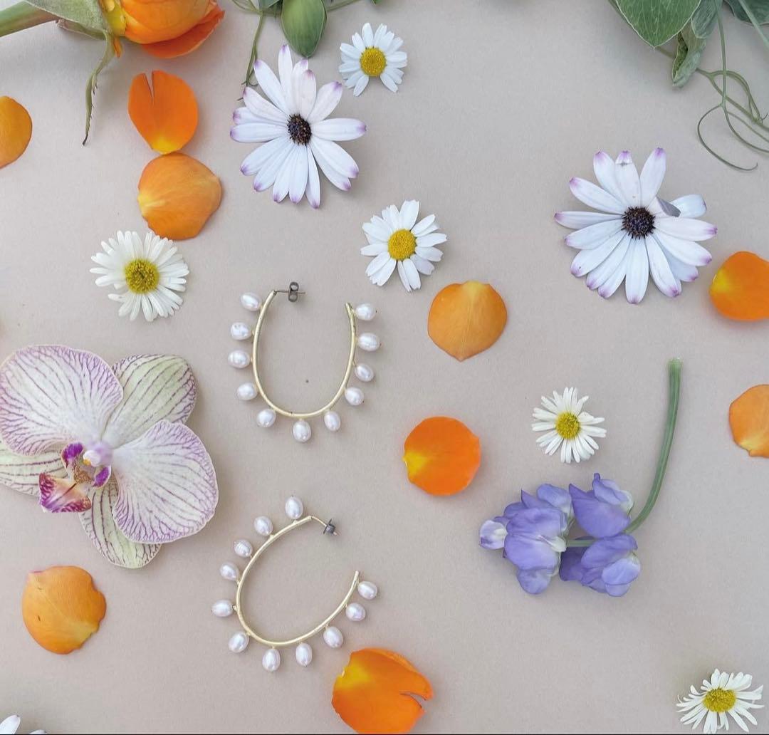 ripmon 淡水パール　フープピアス