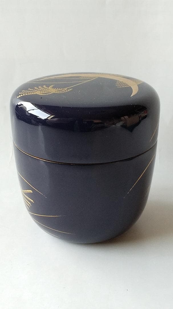 山中塗 中村湖彩 作 秋草に兎蒔絵 中棗 漆器 漆芸 茶道具 棗 共箱 新品