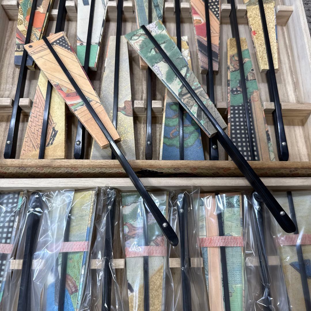 【 源氏物語飾り扇 】フランクリン画廊 解説書付き 20本 源氏物語 扇