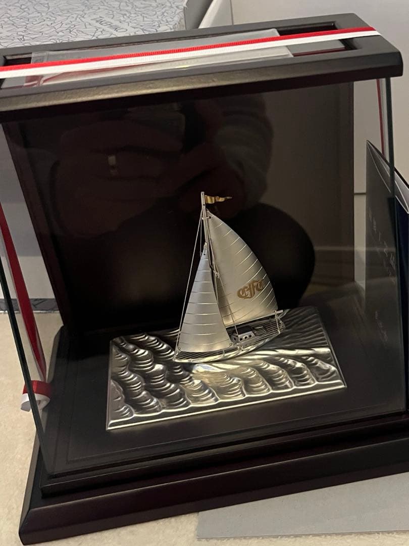 silver985 武比古 銀製 ヨット7号　ミニチュア ケース付き