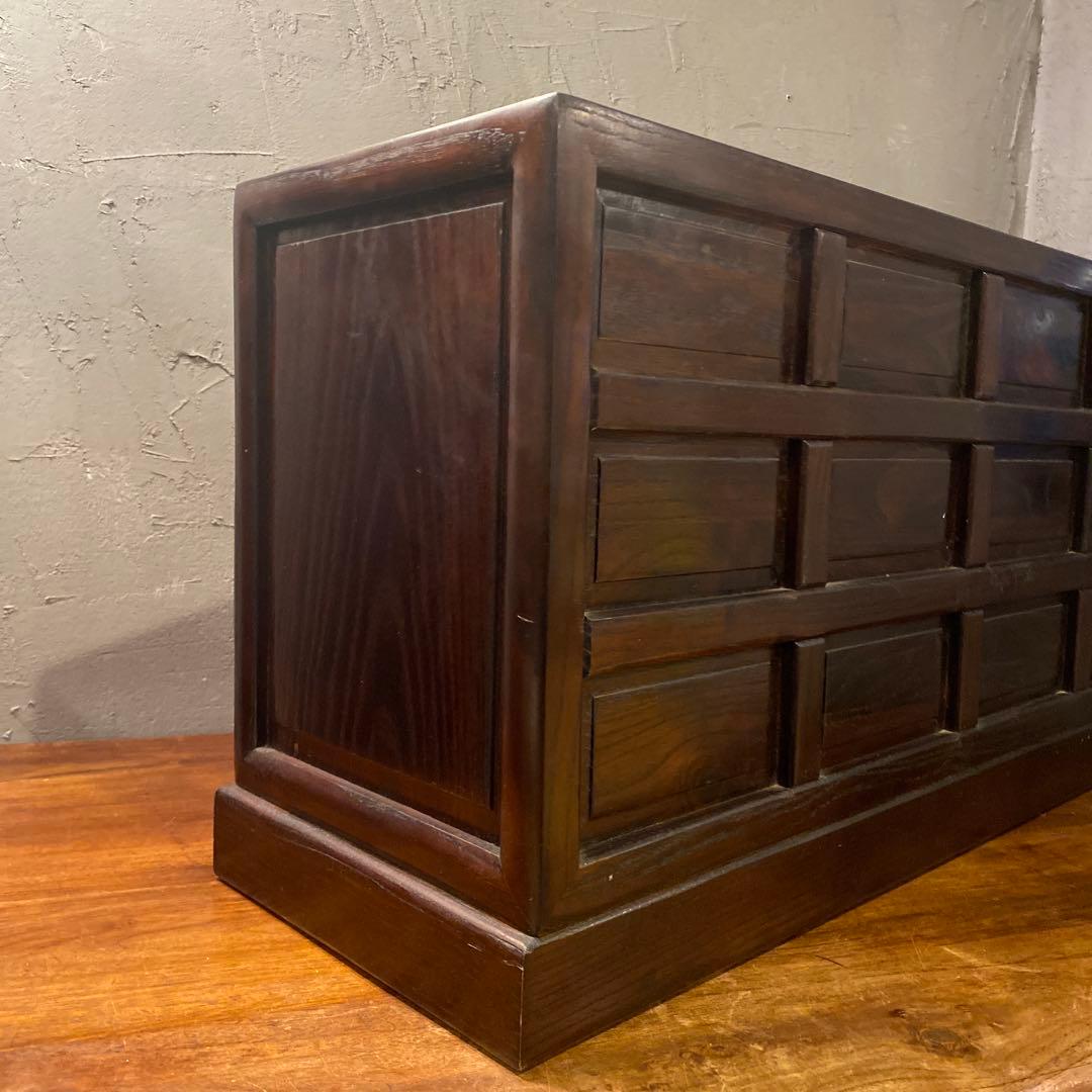 高級薬箪笥 小引き出し12杯 花梨 インテリア 収納 和家具