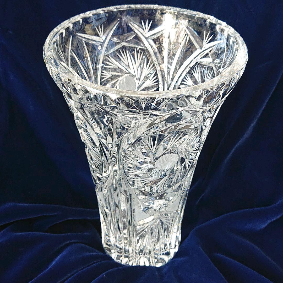 ボヘミアン  最高級クリスタルガラス 花瓶  チェコ
