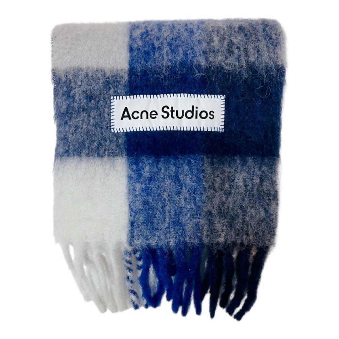 【正規品】Acne Studios アクネ マフラー モヘア ブルー 保管布袋付