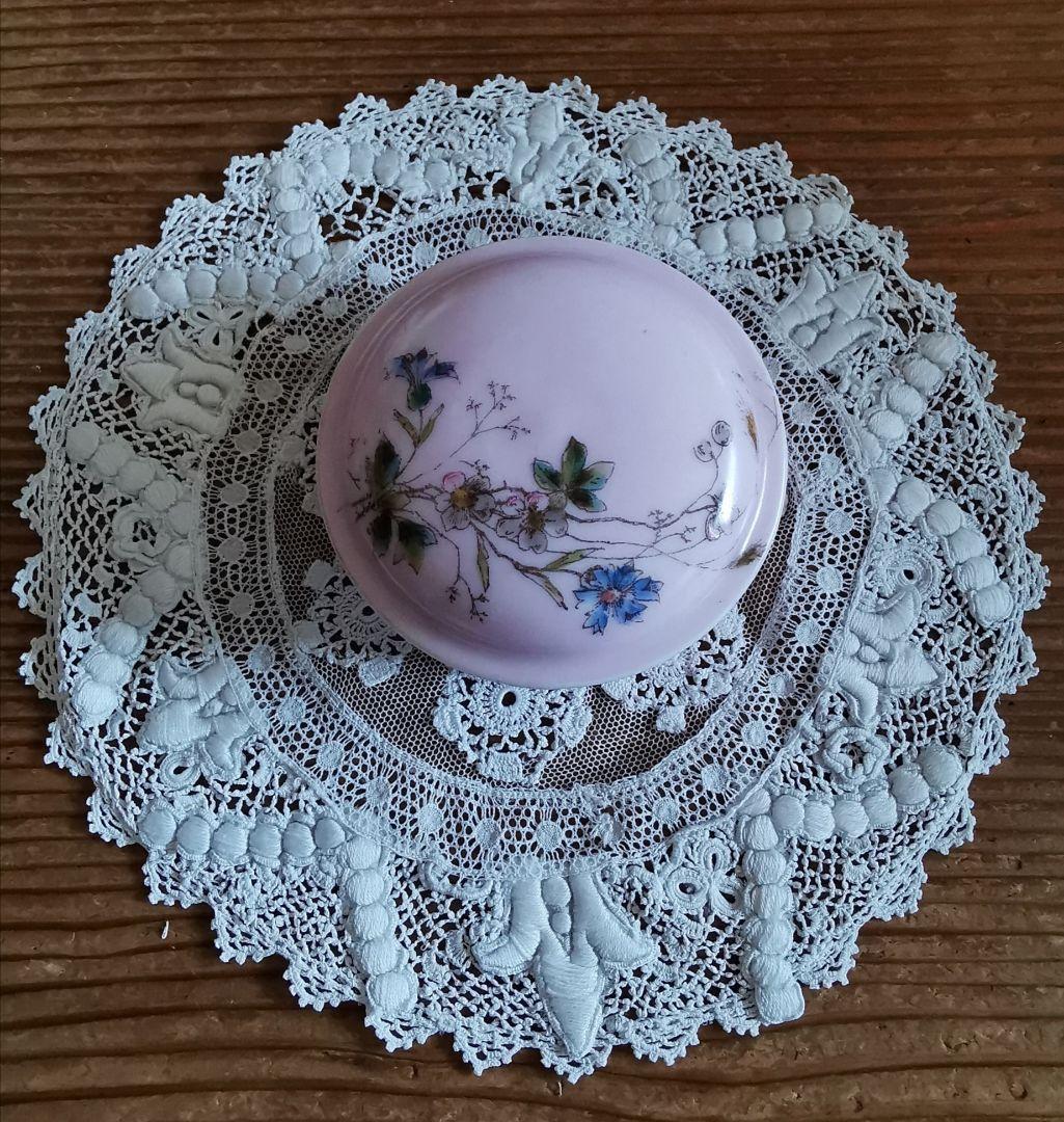 アンティーク リモージュ焼 手描き ビクトリアドレッシングセット ボトル＆宝石箱