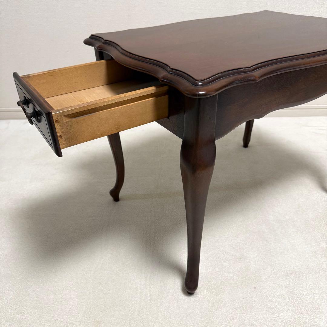 マルニ木工　サイドテーブル　アンティーク　レトロ猫脚　ロココ調