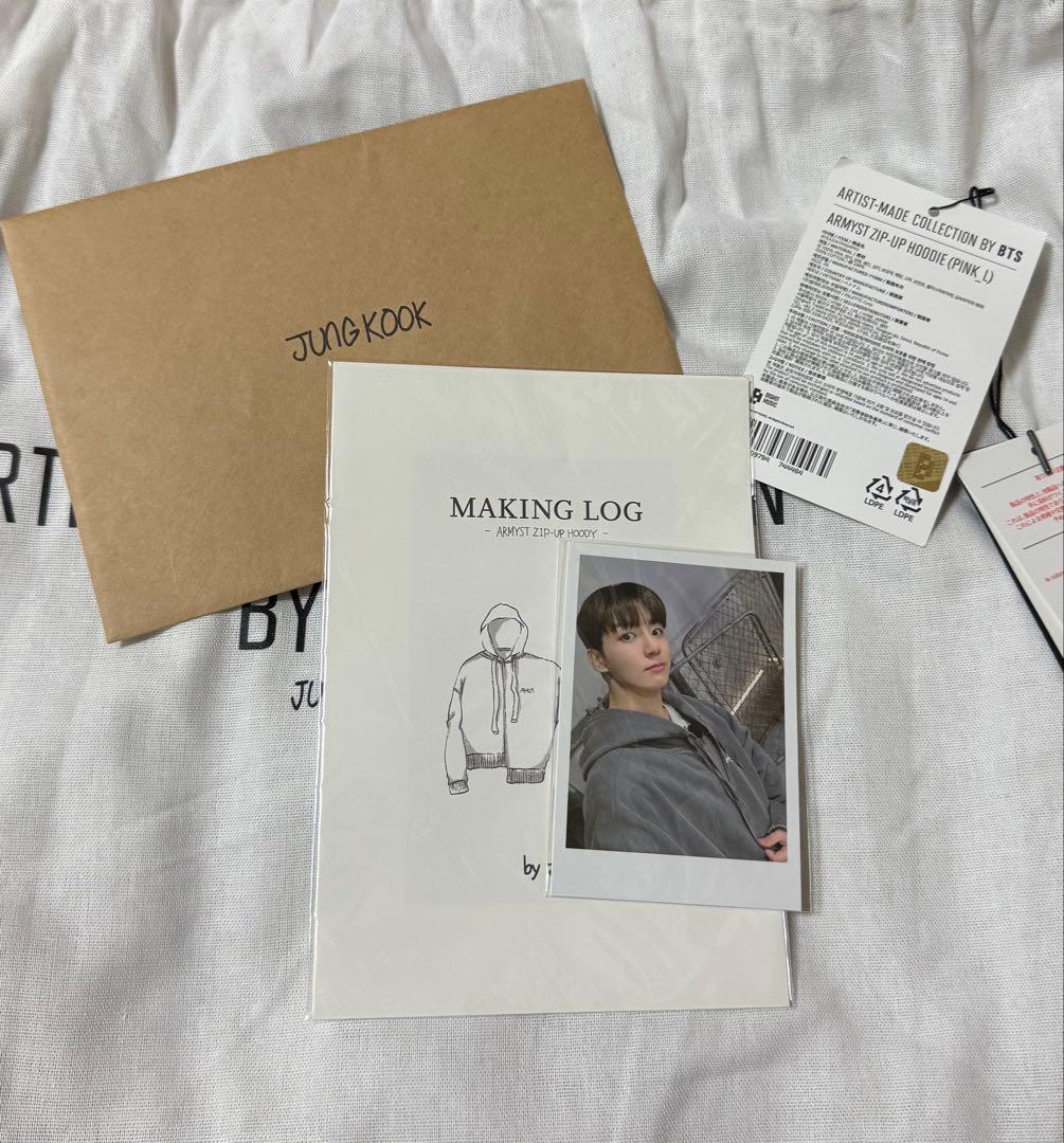 BTS アーティストメイド グク　パーカー　ピンク Lサイズ