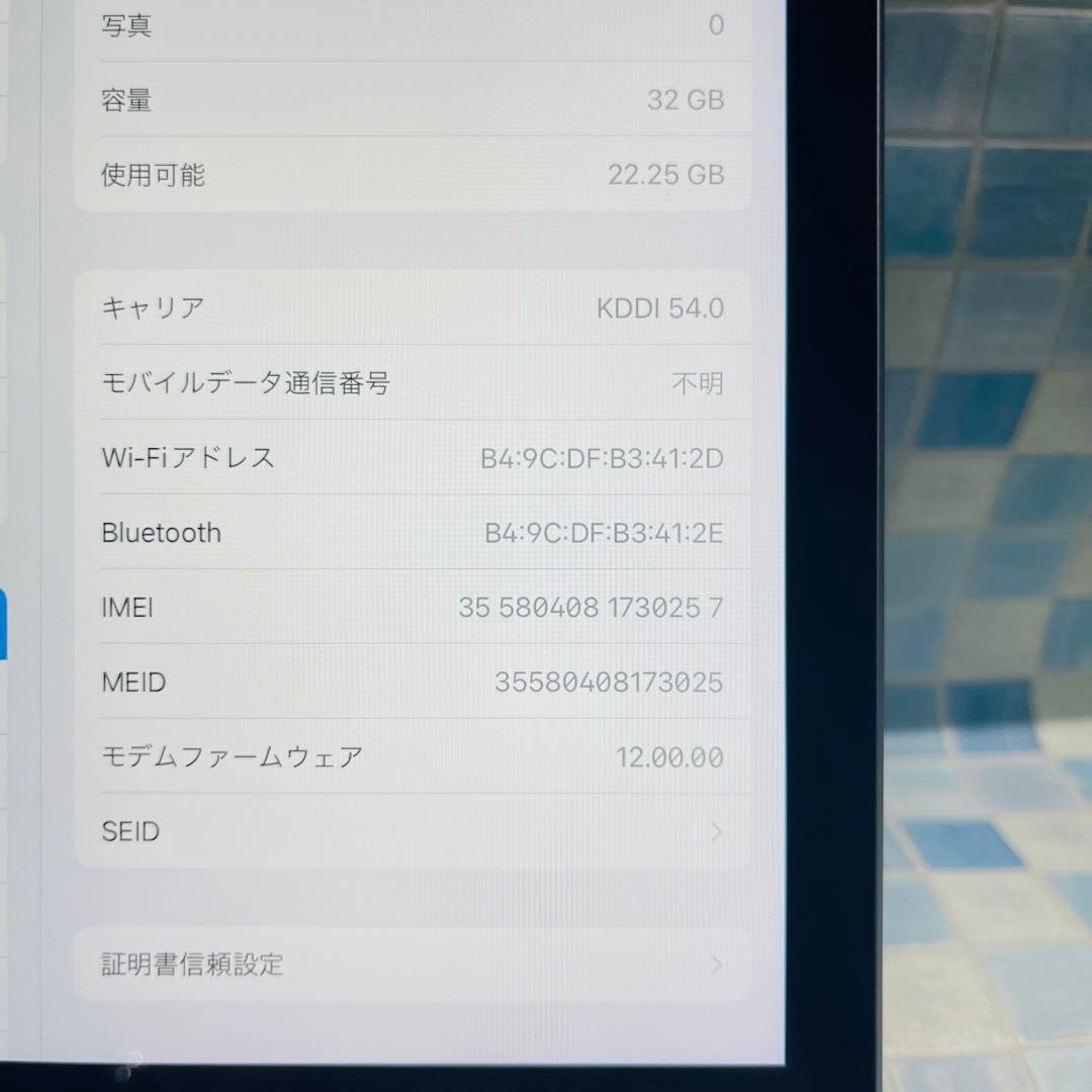 SIMフリー iPad 第5世代 本体 32GB スペースグレイ 電池良好