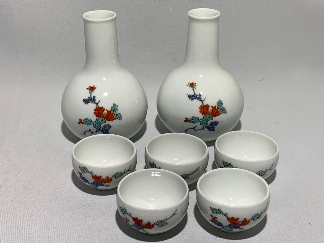 人間国宝　酒井田柿右衛門　柿右衛門　角福銘『渦福』 酒器セット