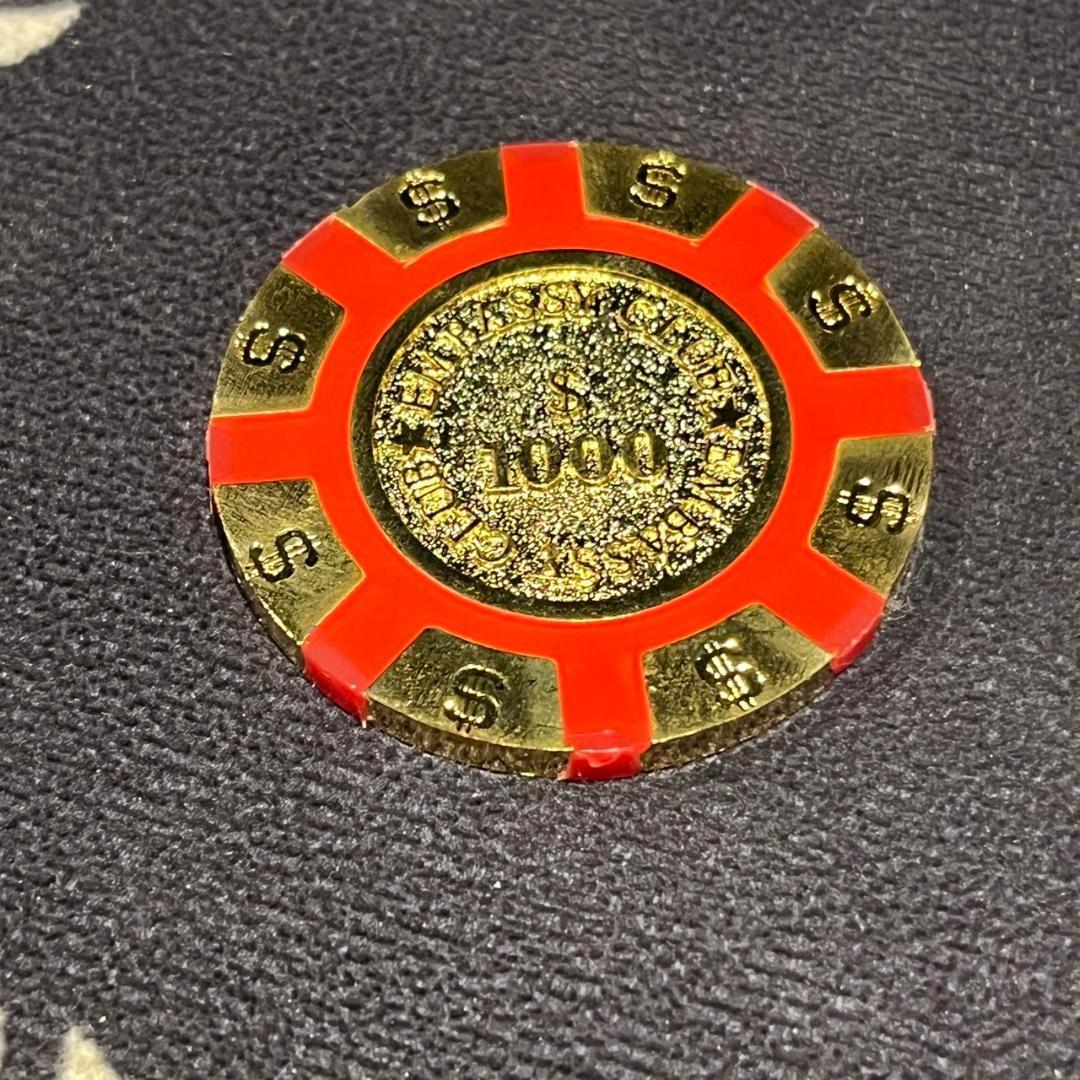 37 カジノチップ 400枚 1000$ ポーカーチップ H26 金属チップ