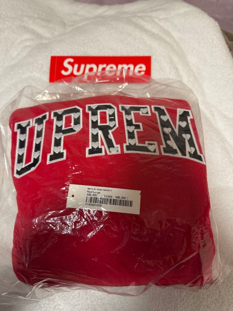 新品 Supreme フーディ 21SS赤 パーカー Lサイズ