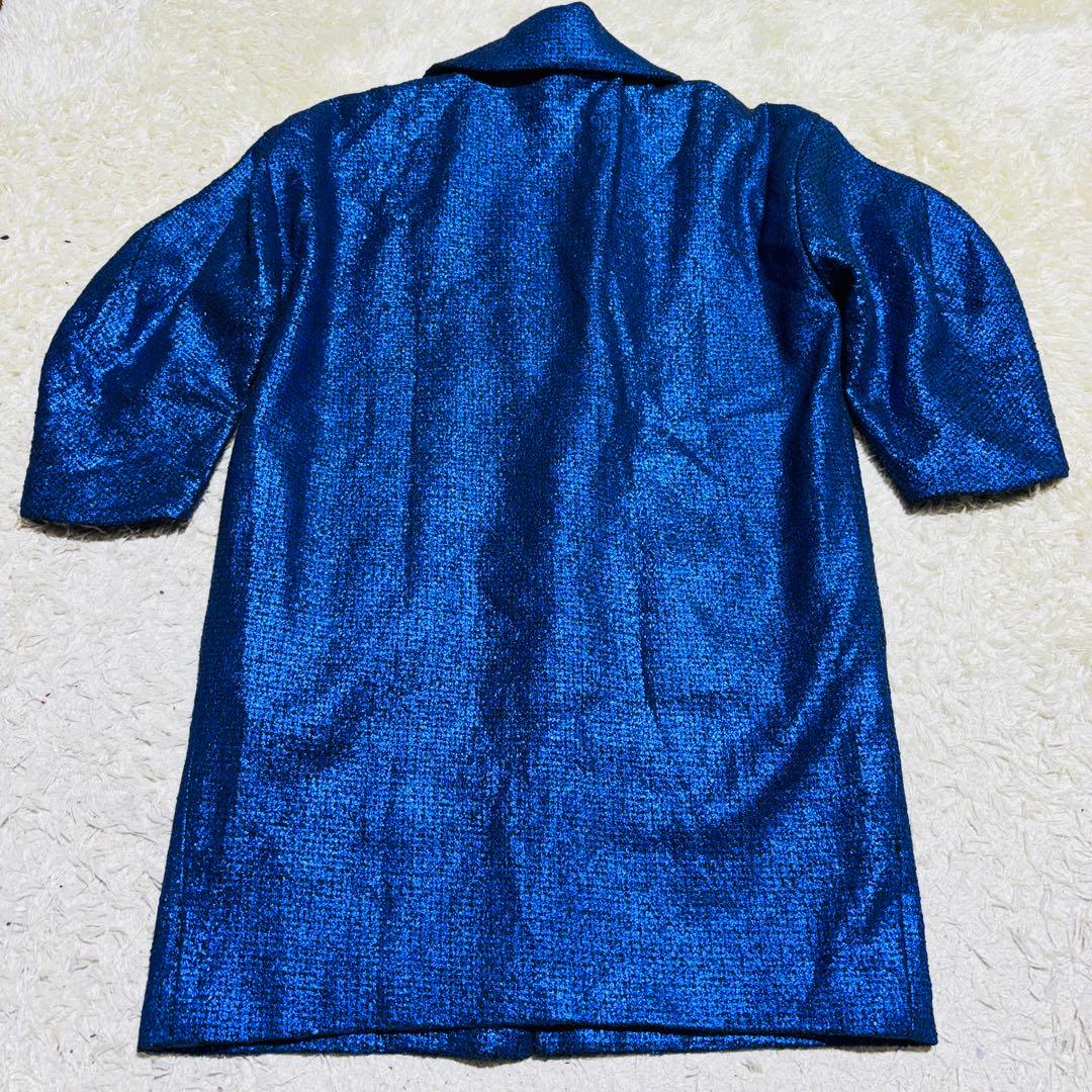 ✨極希少✨ヴィヴィアン チェスターコート　スパンコール　裏地総柄 ブルー