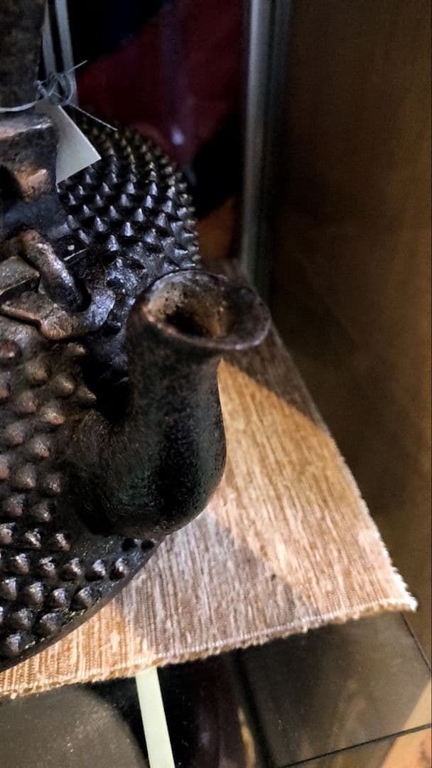 貴重！鋳鉄製 アラレ模様 鉄瓶　南部鉄器 大 霰石 骨董 時代物